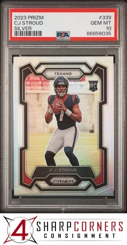 2023 PANINI PRIZM SILVER #339 C.J. STROUD RC TEXANS PSA 10
