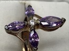 Religious Inscribed 'With God All Things' Ring Purple Clear Rhinestones Size 6.5 — photo 3