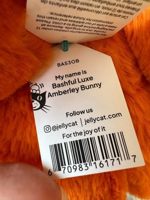 Jellycat Bashful Luxe Amberley Bunny Orange Medium Anniversary