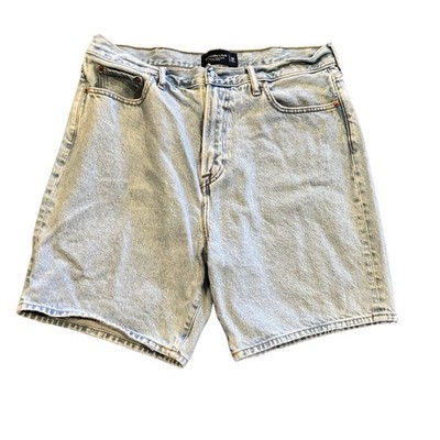 Abercrombie & Fitch Denim Shorts Mens 36 Blue A&F Loose Authentic Rigid Jorts