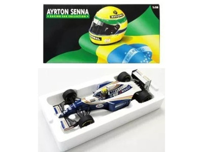 1/18 Williams FW16 1994 Ayrton Senna Racing Car #2 White Blue Minicar 540941802