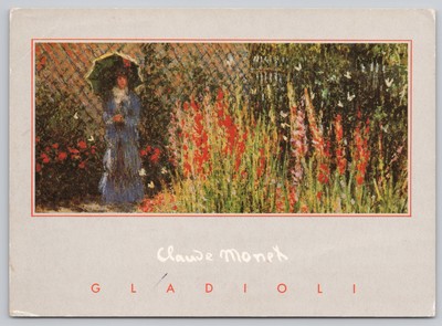 c26032 Claude Monet Gladiolen Kunst Gemälde Postkarte 1996 Stempel