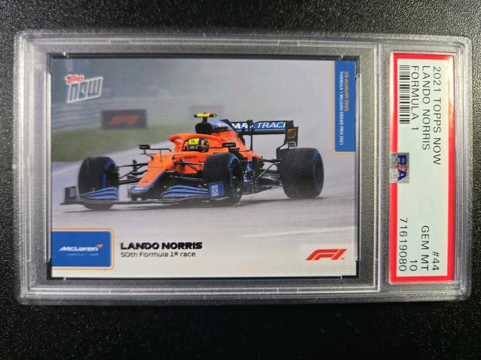 PSA 10 Lando Norris McLaren 50th Race 2021 Formula 1 F1 Topps Now #44 view 2