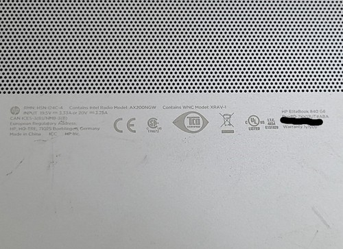 HP EliteBook 840 G6 7KK13UT#ABA Laptop Core I5-8265U 1.6Ghz 8GB 256GB - Picture 8 of 8