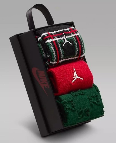 NIKE JORDAN Holiday Crew Socks (3 Pairs) Mens 6-8 Womens 6-10 Youth 5-7 - Picture 8 of 15