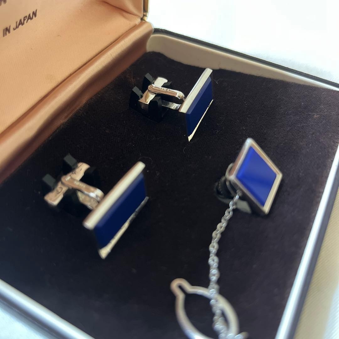 fflinks Button Blue Square Rectangle Fashionable … - image 2