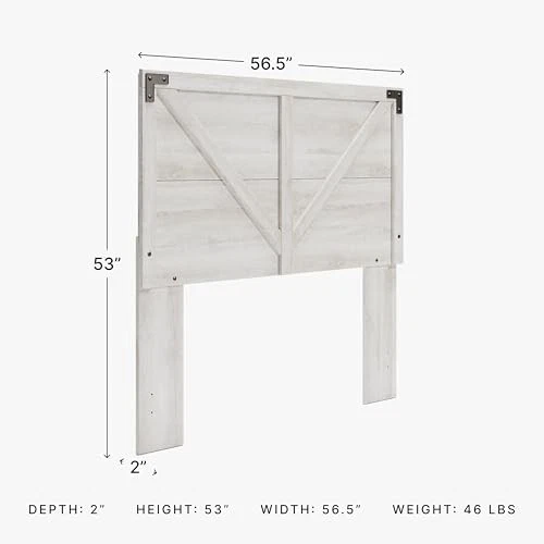 Modern Farmhouse全尺寸床头板白色炭灰色十字绣设计 — 第 2/4 张图片
