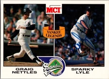 1993 MCI Player's Alumni Sparky Lyle On Card In Person Auto Yankees w/ Nettles