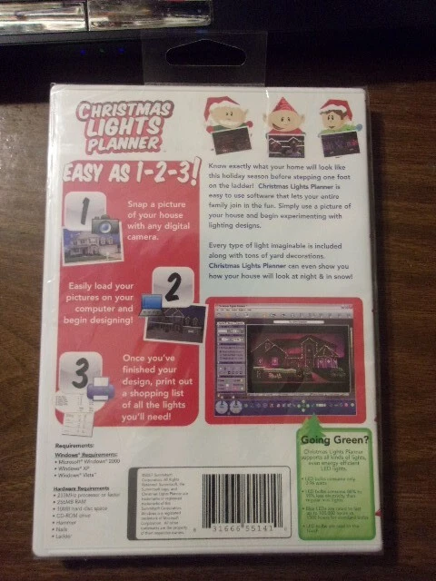 PLANIFICADOR DE LUCES DE NAVIDAD~por SUMMITSOFT~2007 NUEVO CD-ROM SELLADO~EXPERIMENTO/DISEÑOS Foto 2 de 2