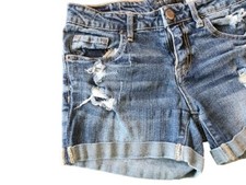 Aeropostale Distressed "Midi" Jean Short Shorts  Size 4  26.5 inch Waist