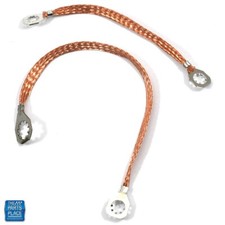 1964-1972 Gto Lemans 67-69 Firebird Trans Am Engine Ground Strap Set 2 Pc Ea