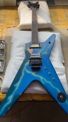 Hot Sale FactoryAged Dimebag Darrell The Dean From Hell Blue Electric Guitar Top