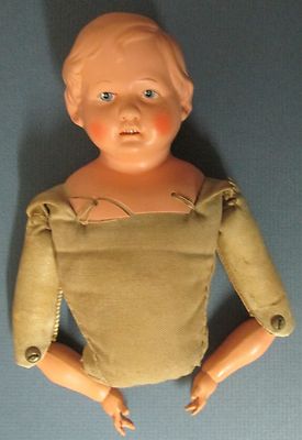 Vintage SCHILDKROT DOLL BUST Turtle Mark 10 antique toy hand made sewn clothes