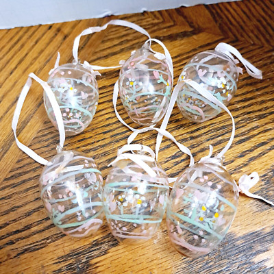 Glass Handpainted 2'' Easter Eggs Set of 5
