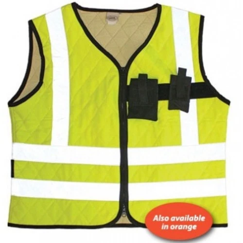 2X  NWT Cool Medics Yellow & Gray Reflective Safety Contractor Cooling Vest 2XL - product listing photo