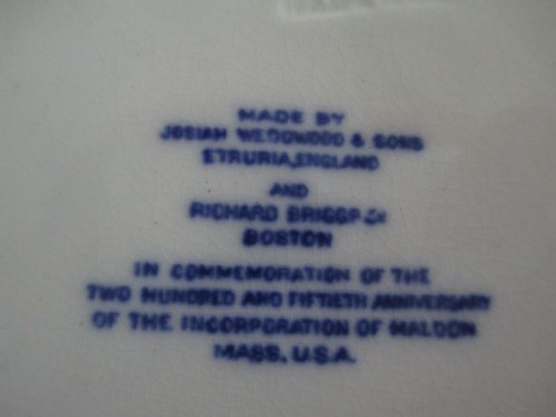 1899 Maden MA Dinner Plate Set 12 10" 250th anniversary Hills Tavern Converse - Picture 11 of 12