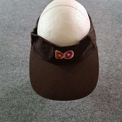 Dunkin Donuts Visor Hat Strap Back Coffee Donuts Cap Brown