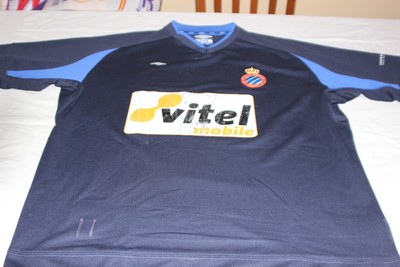 T-Shirt Offizielle Vintage R.c.d Espanyol Marke Umbro Größe L Werbung Vitel