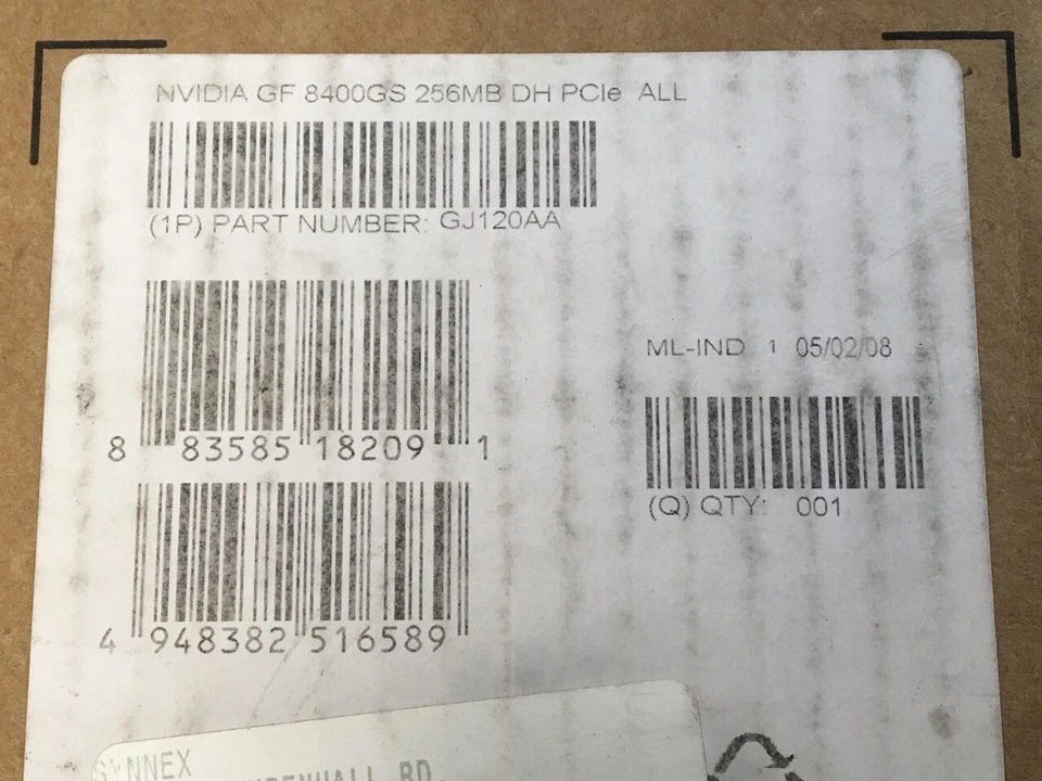 HP GeForce 8400GS 256MB Dual DVI PCI-Ex1 Video Card (PC) GJ120AA ✅❤️️✅❤️️ NEW - Image 3 of 3