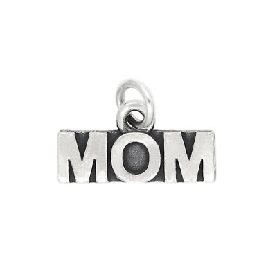 LGU  Sterling Silver Oxidized Solid Medium Size Mom Charm  (Options)