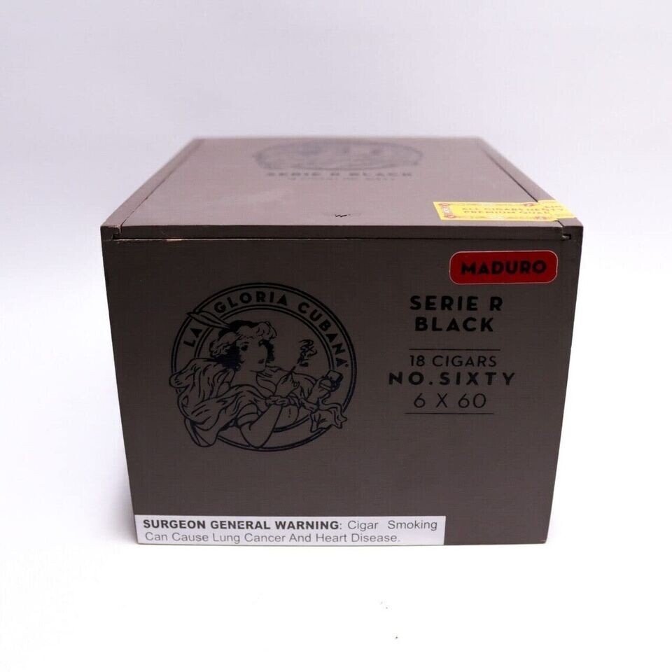 La Gloria Cubana Serie R Black No. Sixty Empty Wooden Ciga Box 6.5" x 5.25" x 4"