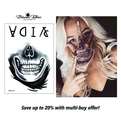 Temporäres Tattoo für Männer Frauen Kinder Halloween Mandala Rose für Hände Wasserdicht
