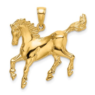 14k Gelbgold Pferd Charm Anhänger für Frauen