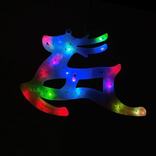 Christmas Window Silhouette LED Reindeer Light Decoration Multi Coloured 81890 - Picture 4 of 7