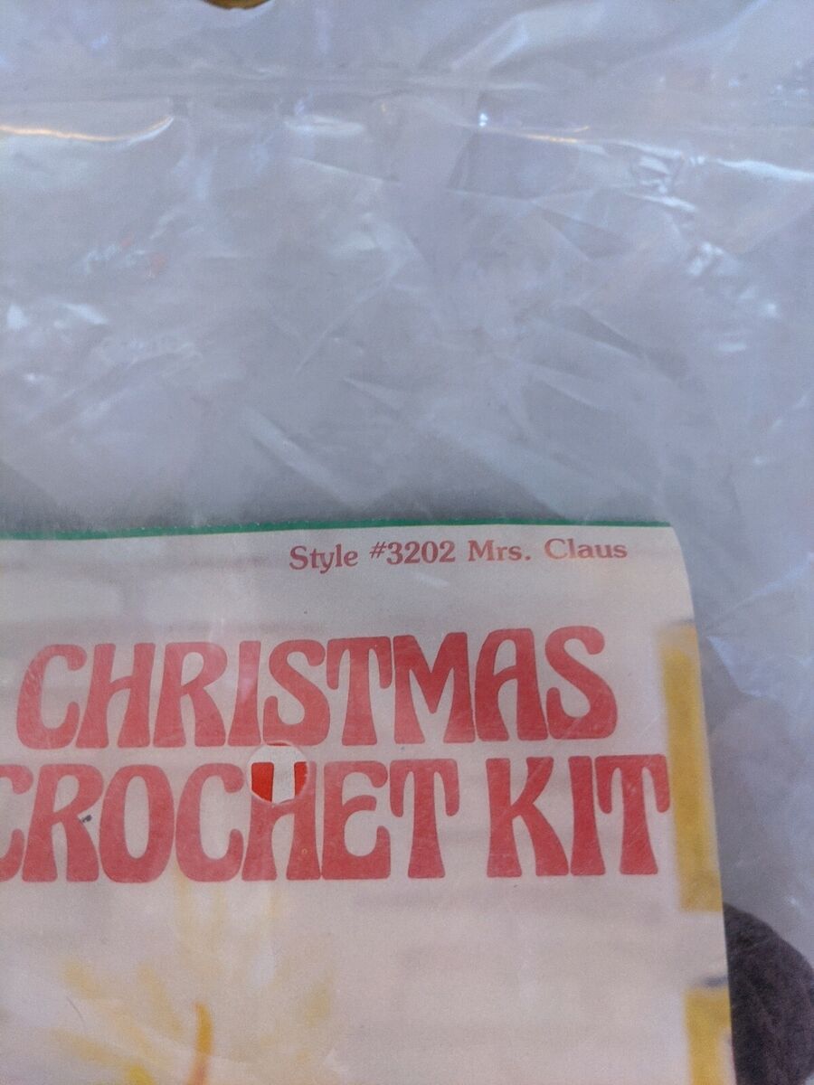 Vintage Vogart Crafts Christmas Crochet Kit #3202 Mrs. Claus New Sealed  Pack