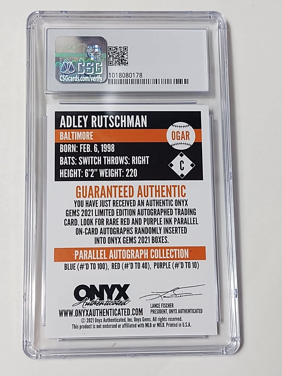 2021 Onyx 直筆サイン Adley Rutschman ラッチマン 2021 ONXY GEMS UNCIRCULATED ADLEY RUTSCHMAN SAPPHIRE AUTO