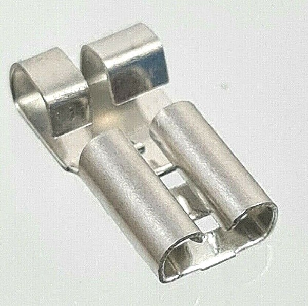 25X 6,3 Kabelschuhe 90° Abgewinkelt 6,35 Stecker Winkel SteckhüLsen Kurz Crimp-image