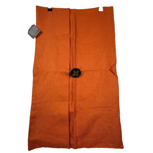 Pottery Barn Single Button Linen Lumbar Throw Pillow Cover 14” X 26” Orange NWT
