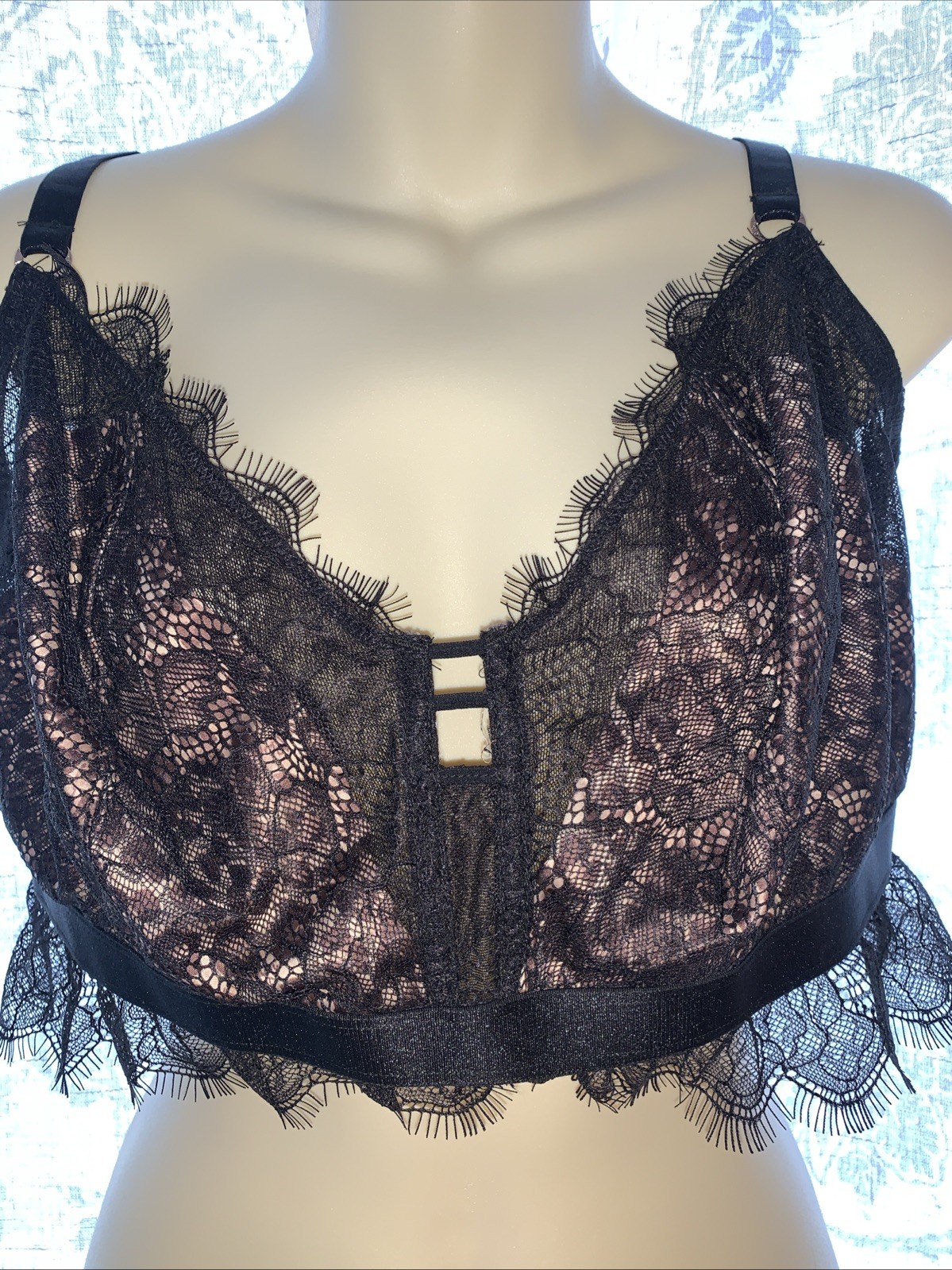 Sofia Intimates Sofia Vergara Lace & Satin Bralette Size 3XL XXXL Black Leopard