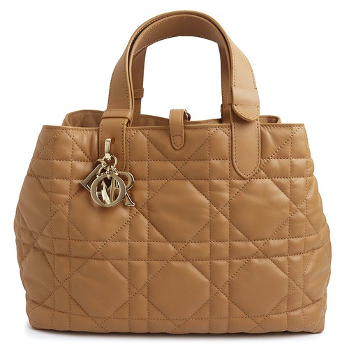 Christian Dior M2821OSHJ Toujours Medium Macro Cannage Calfskin Brown Handbag
