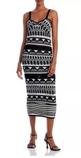 MILLY Geo Jacquard Knit Midi Dress Sz M Retail 398