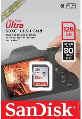 SanDisk Ultra Plus 128GB SDXC UHS-I SD Memory Card High Speed