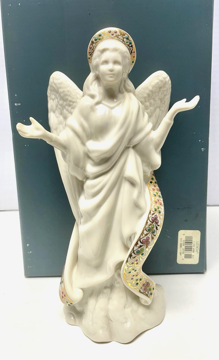 ybk❗️angel 3/4 Lenox China Jewels Collection 1995 Angel of Light Figurine for