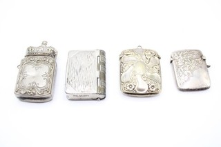 Vesta Case Antique Vintage Silver Plate Engraved/Floral Designs