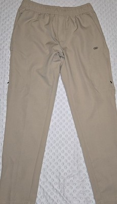 LEG3ND Joggers Pants Khaki Casual Athletic Zip Pockets Drawstring M