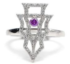 1CT Amethyst  Topaz 925 Solid Sterling Silver Ring Jewelry Sz 6 LB1-9