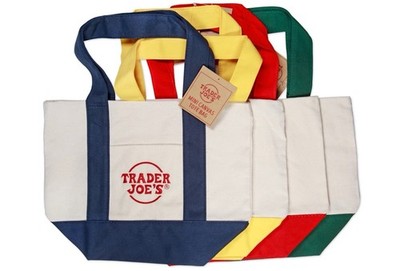 NWT- Trader Joe's Mini Canvas Tote Bag (ONE BAG, CHOOSE COLOR)