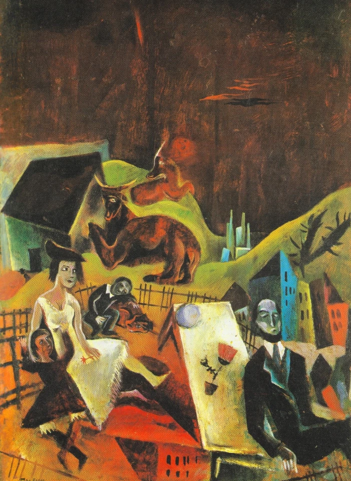 Max Ernst - Familienausflug, um 1919, 60x80cm, Druck Leinwand auf Holzrahmen