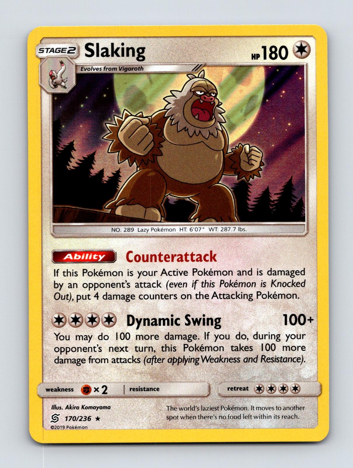 Slaking 170/236 Holo Rare Unified Minds Pokemon Near Mint