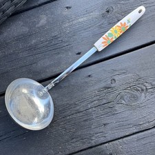 Vintage SKYLINE Kitchen Utensil Ladle Sunflower Patterned Handles