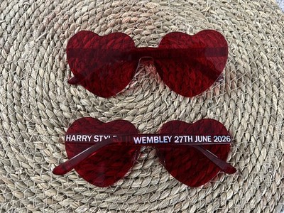 2 Pairs of Harry Styles Together Tour Heart Glasses in Red - Wembley 27th June