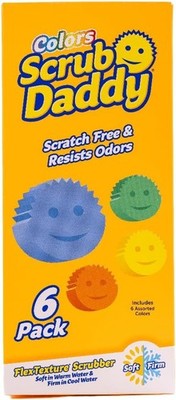 Scrub Daddy Colors - Spülschwämme Multipack, Geschirr 6er Pack, Mehrfarbig 