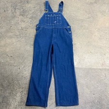 Big Smith Blue Bib Cargo Denim Overalls Size 36X30 Classic Western Y2k
