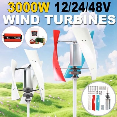 3000W 12V/24V/48V Windkraftanlage Generator Hybrid Controller Power Inverter Kit