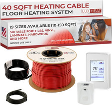 40Sqft Floor Heating Cable Kit - 120V Electric Radiant Floor Heating System - He