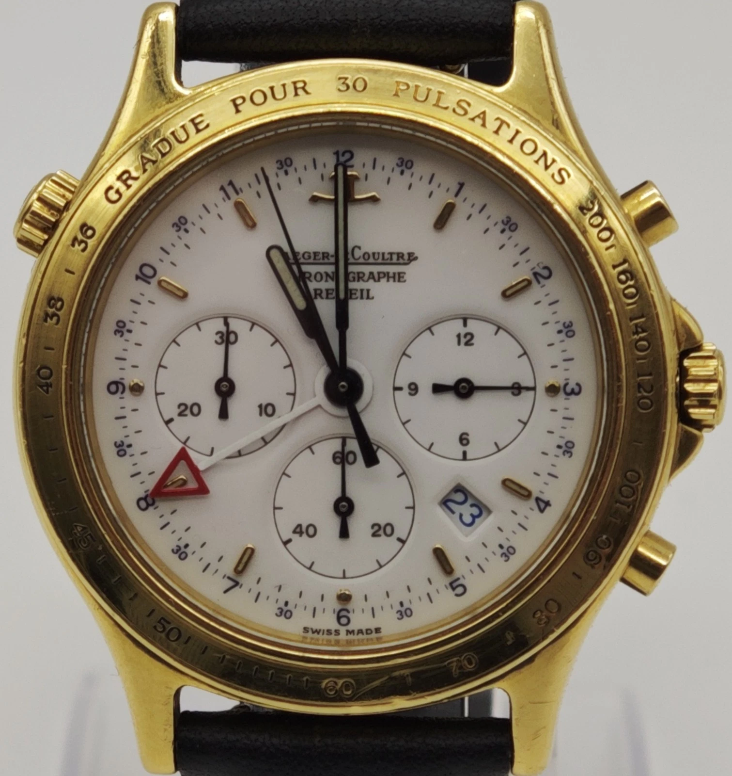 Jaeger LeCoultre — Jaeger-LeCoultre Heraion Chronograph Alarm. 750 - 18ct Yellow Gold.